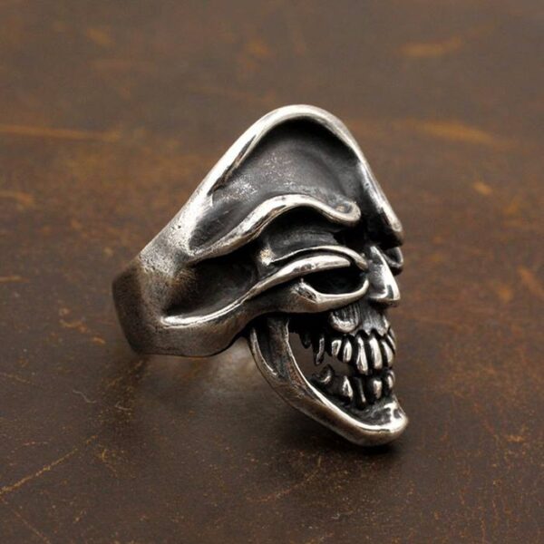 Sterling Silver Handmade Skull Biker Ring