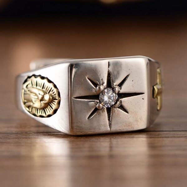 Virgin Mary Cross Star Ring