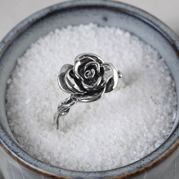 Women's Silver Rose Pinky Ring