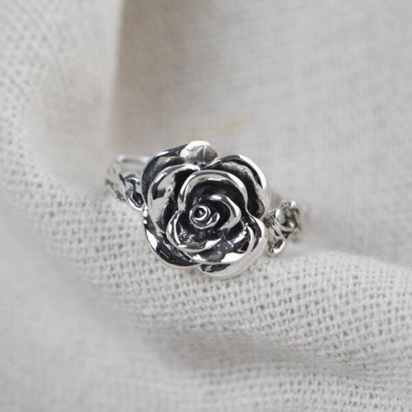 Women's Silver Rose Pinky Ring