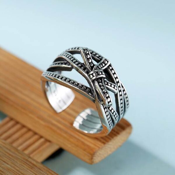 Women's Sterling Silver Multi-Row Knot Ring