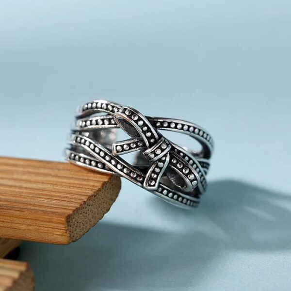 Women's Sterling Silver Multi-Row Knot Ring