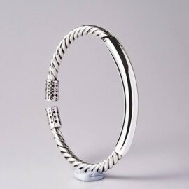 999 Siver Cable Cuff Bracelet