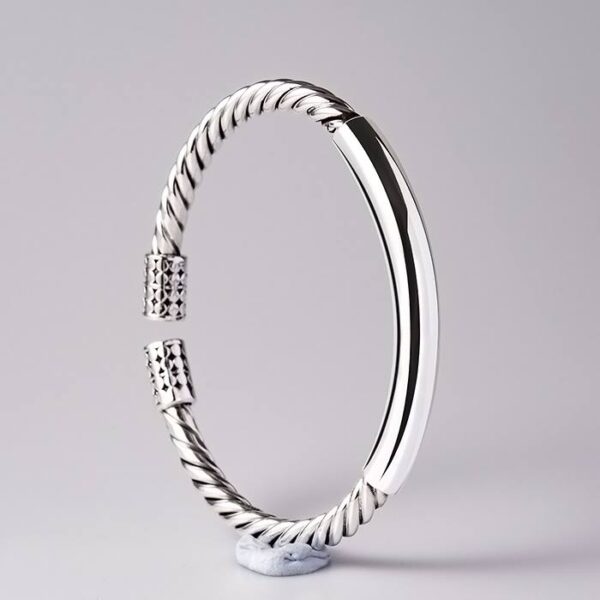 999 Siver Cable Cuff Bracelet