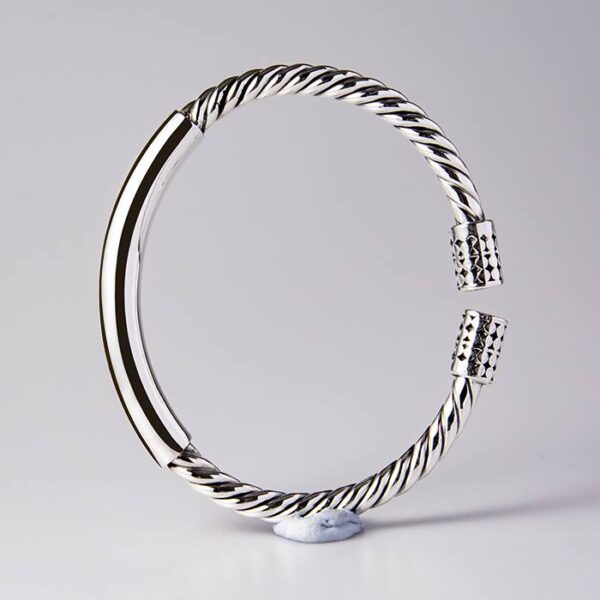 999 Siver Cable Cuff Bracelet