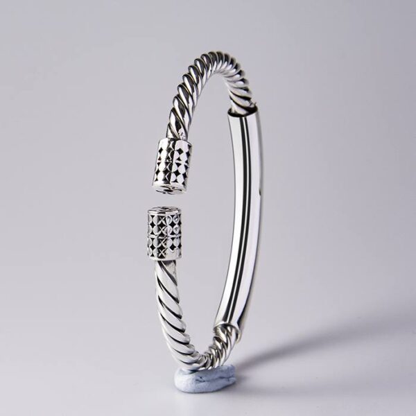 999 Siver Cable Cuff Bracelet