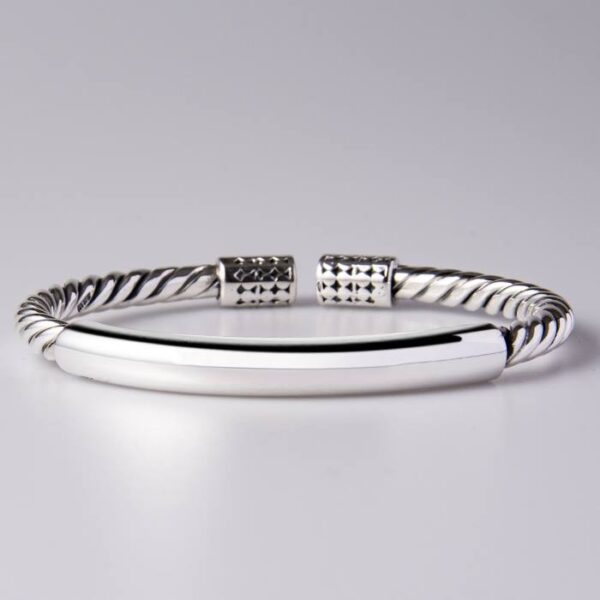 999 Siver Cable Cuff Bracelet