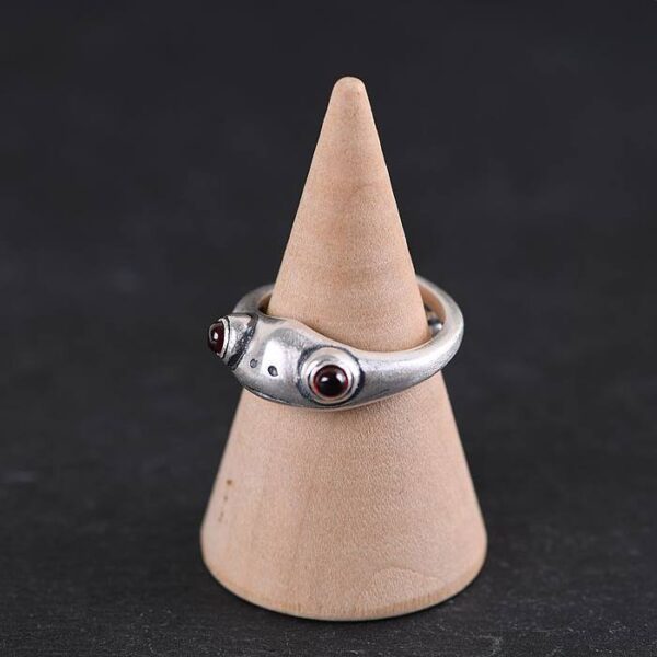 Brushed 990 Silver Frog Ring