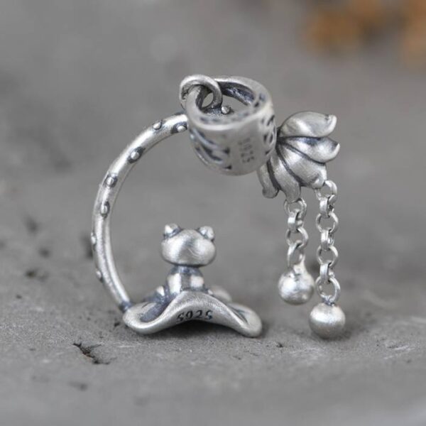 Lotus Frog Pendant Necklace