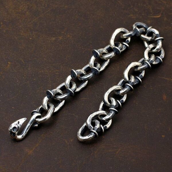 Men's Sterling Silver Nail Link Chain Bracelet