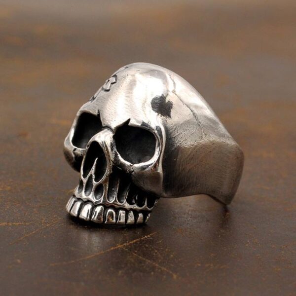 Men's Sterling Silver Sakura Skull Ring