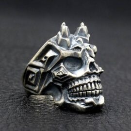 Silver Punk Skull Ring