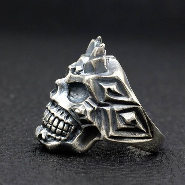 Silver Punk Skull Ring