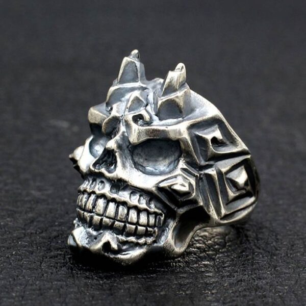 Silver Punk Skull Ring