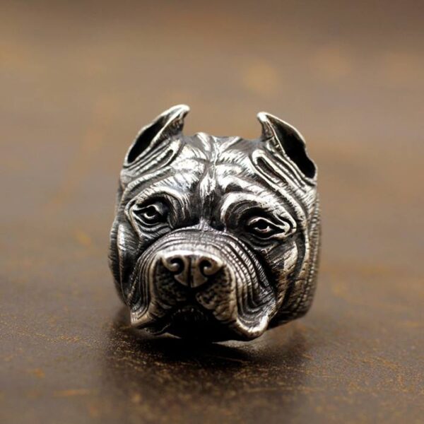 Sterling Silver Pug Ring