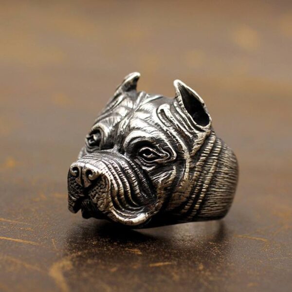 Sterling Silver Pug Ring