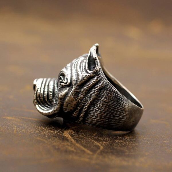 Sterling Silver Pug Ring