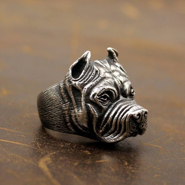 Sterling Silver Pug Ring