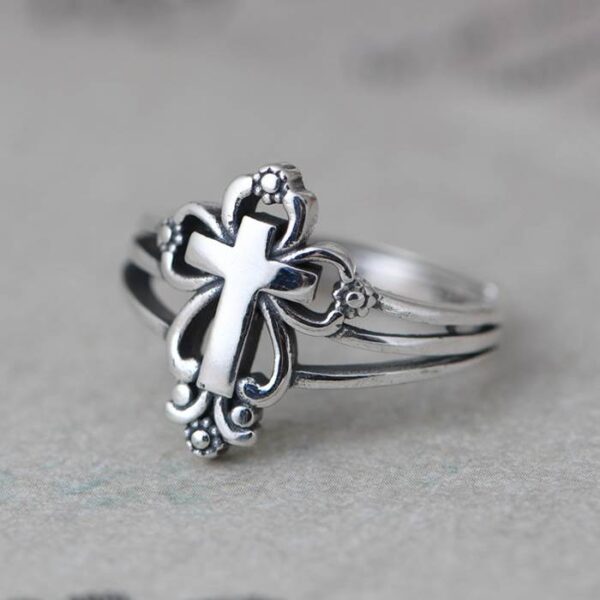 Women's Sterling Silver Cross Ring