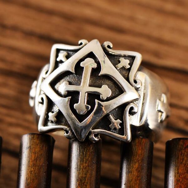 Men's Sterling Silver Celtic Cross Ring VVV Jewelry