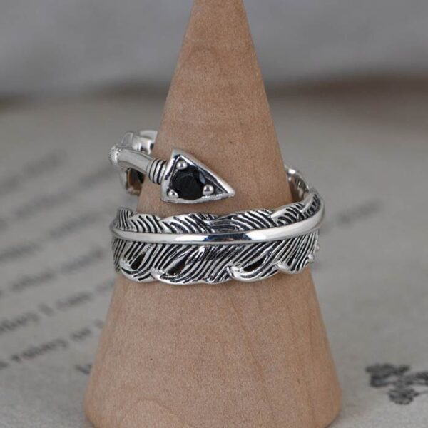 Silver Arrow Feather Ring