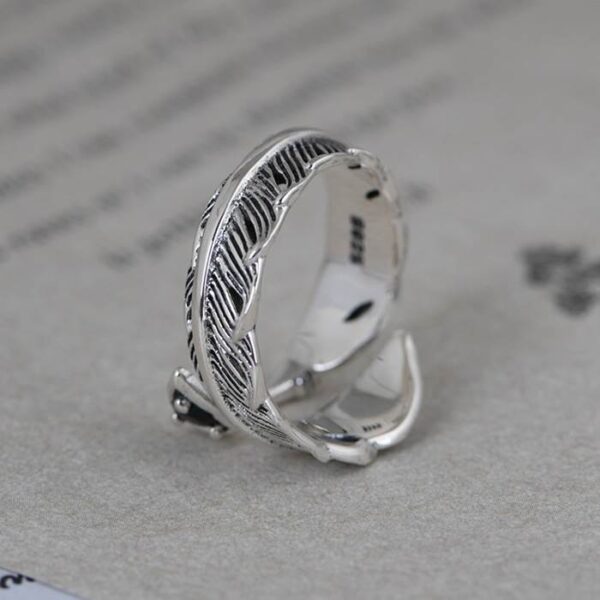 Silver Arrow Feather Ring