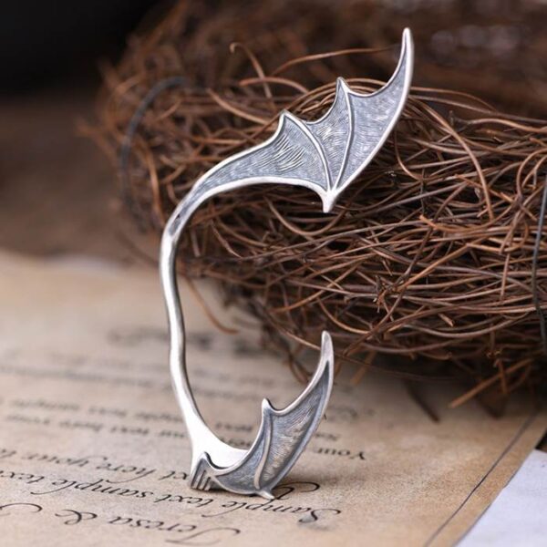 Silver Bat Wing Ear Clip