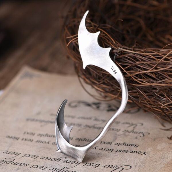 Silver Bat Wing Ear Clip