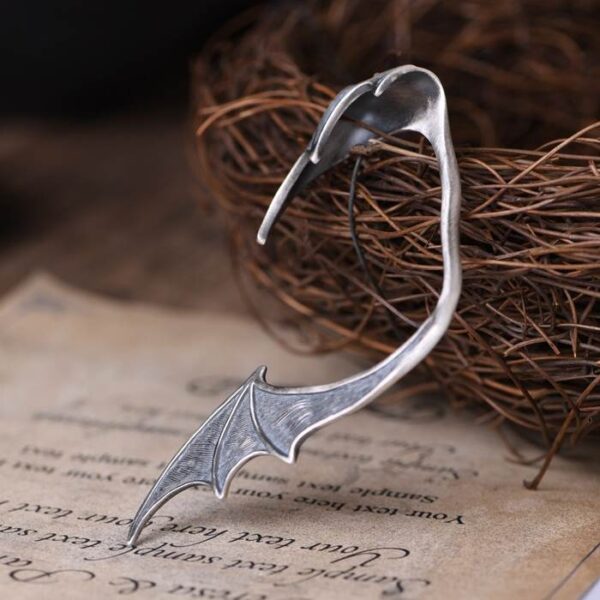 Silver Bat Wing Ear Clip