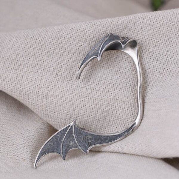 Silver Bat Wing Ear Clip