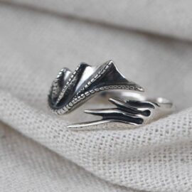 Silver Dragon Wing Ring