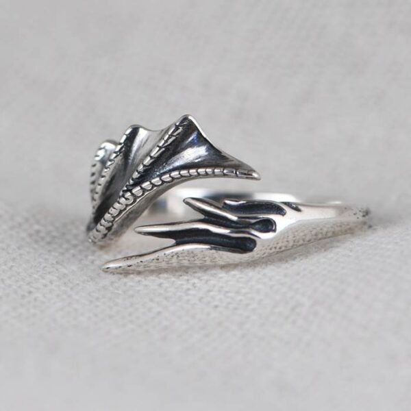 Silver Dragon Wing Ring