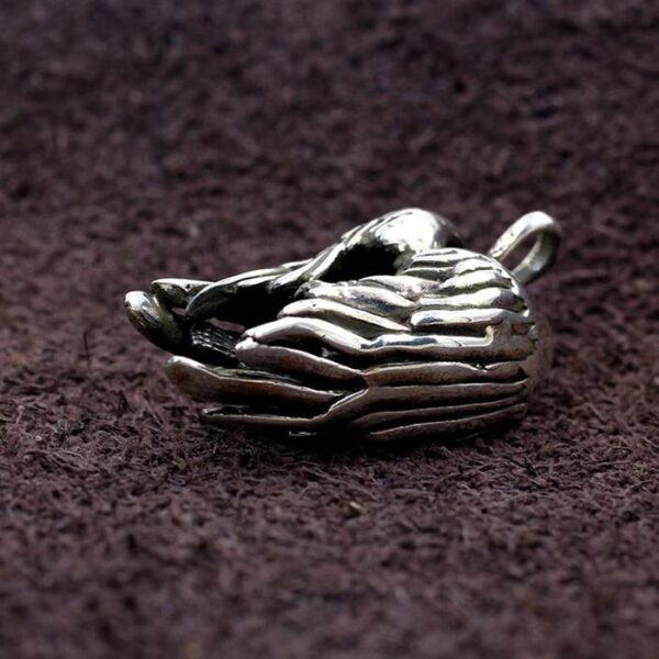 Silver Fallen Angel Skeleton Pendant