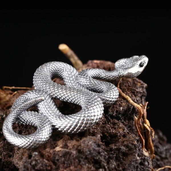 Silver Mamba Snake Pendant Necklace