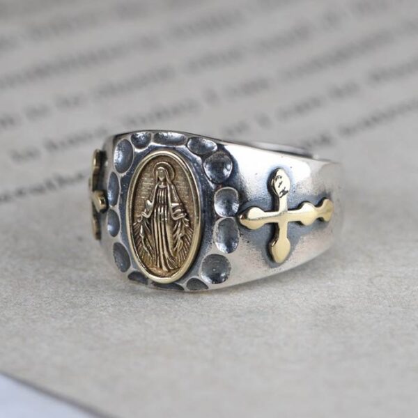 Virgin Mary Cross Ring