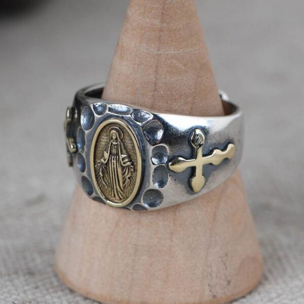 Virgin Mary Cross Ring