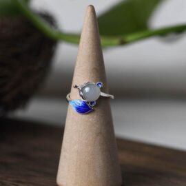 Silver Ename Fox Ring