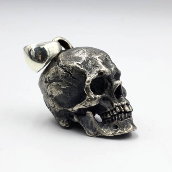 Silver Gothic Skull Pendant