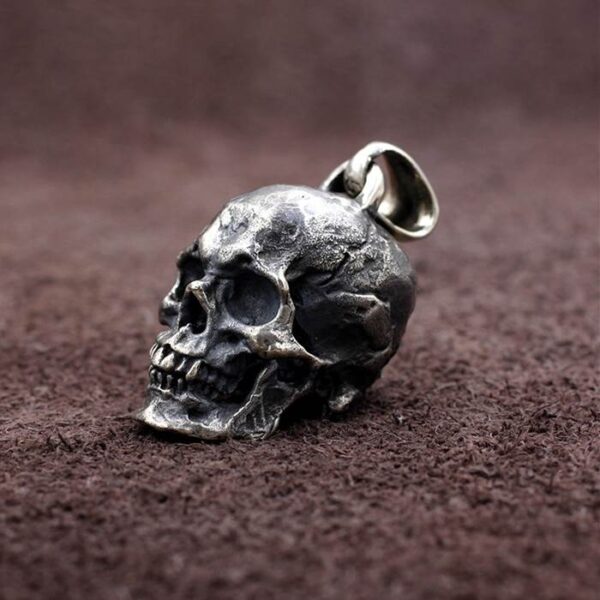Silver Gothic Skull Pendant