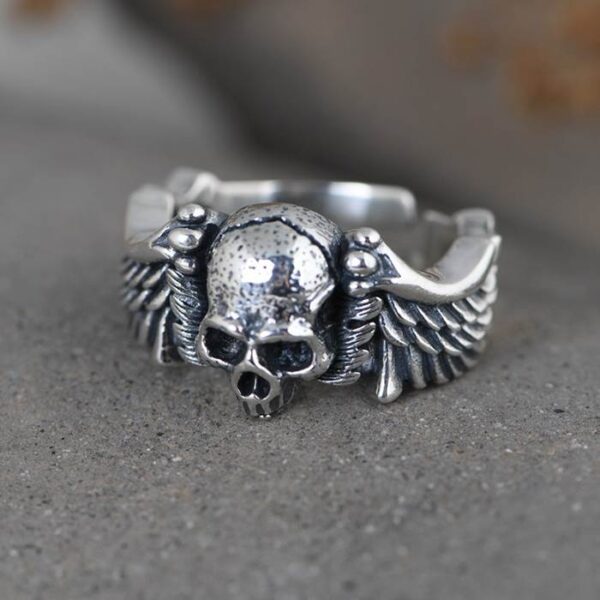 Skull Ring With Wings