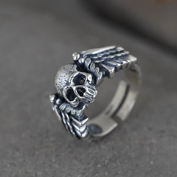 Skull Ring With Wings