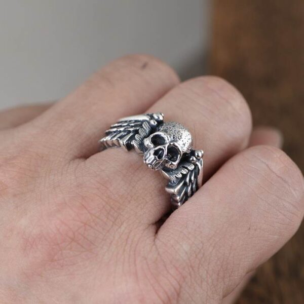 Skull Ring With Wings