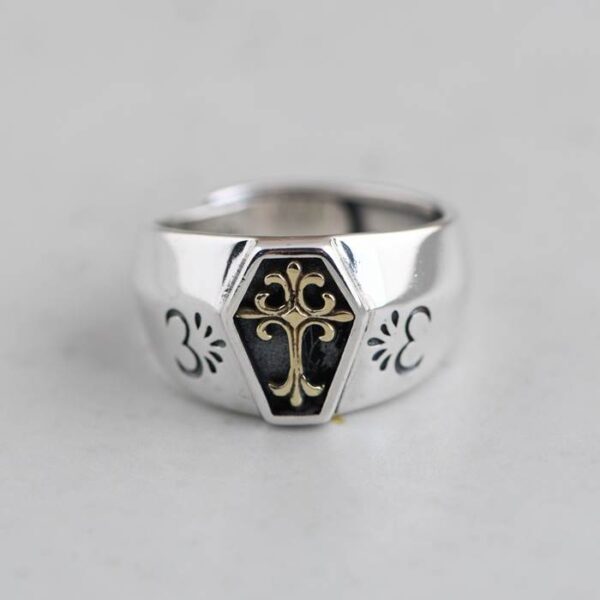 Cross Fleur De Lis Ring