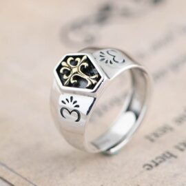 Cross Fleur De Lis Ring