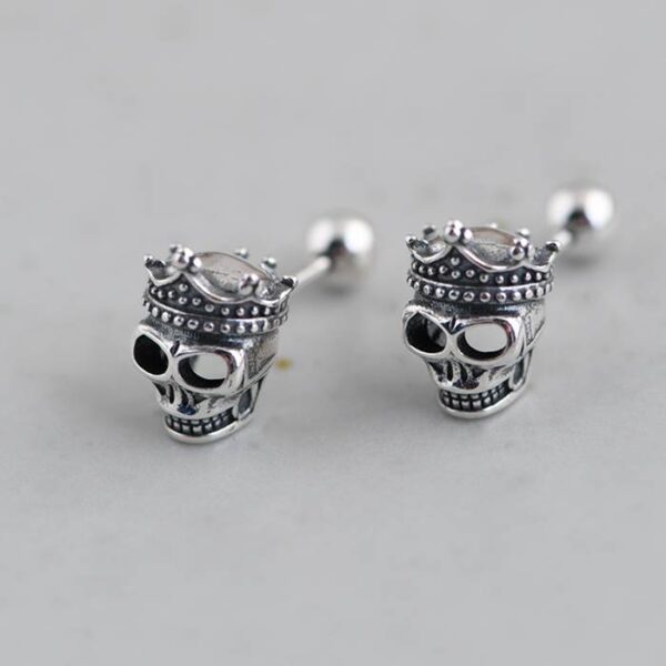 Crown Skull Stud Earrings