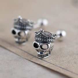 Crown Skull Stud Earrings