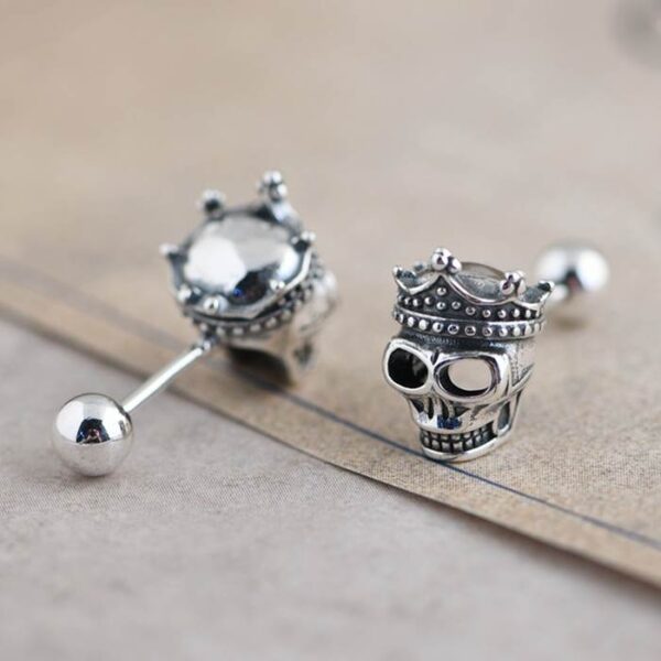 Crown Skull Stud Earrings