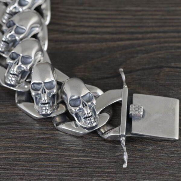 Silver Multi Skull Bracelet