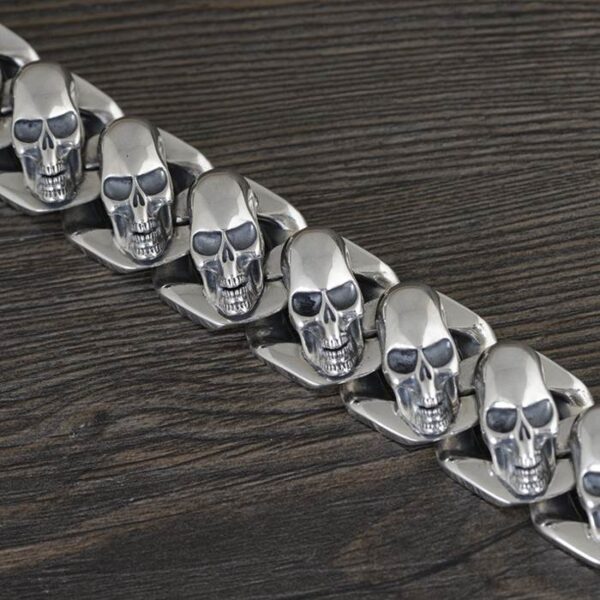 Silver Multi Skull Bracelet