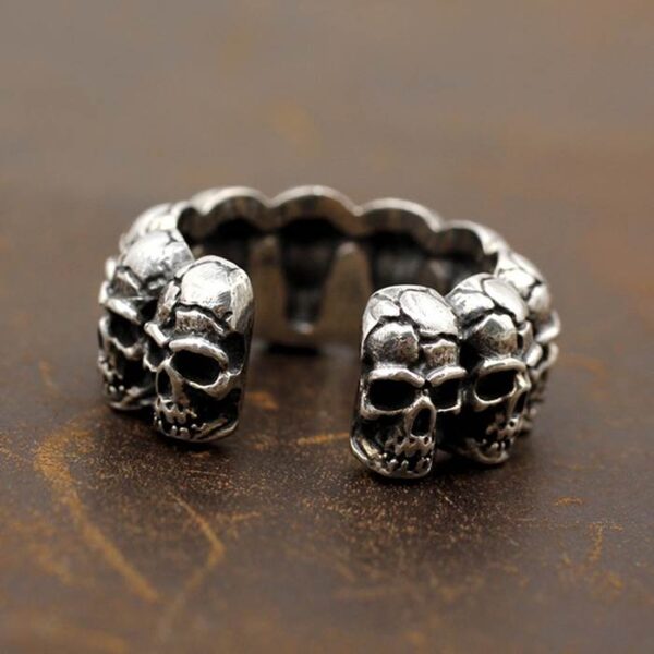 Silver Multi Skull Ring